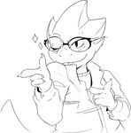  alphys clothing eyewear finger_guns glasses jacket jazzycat lizard one_eye_closed reptile scalie solo undertale video_games wink 