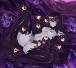  antenna_hair anus artist_name bangs black_gloves black_hair black_legwear breasts clitoris crystal cyclops dark_nipples elbow_gloves extra_eyes gazer_(monster_girl_encyclopedia) gloves grey_skin grin leg_lift living_clothes long_hair looking_at_viewer lying medium_breasts monster_girl monster_girl_encyclopedia navel nipples nude on_back one-eyed pussy red_eyes smile solo spread_legs tentacles tesomu thick_thighs thighhighs thighs toes uncensored very_long_hair yellow_sclera 