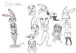  2017 anthro armor body_armor bra clothed clothing crying disney english_text female flat_chested food garter_belt garter_straps gun helmet holding_object holding_weapon judy_hopps kneeling lagomorph looking_at_viewer mammal panties police_uniform popsicle purple_eyes rabbit ranged_weapon rifle simple_background sketch_page solo standing tears text tongue tongue_out underwear uniform weapon white_background yitexity zootopia 