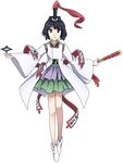  androgynous black_hair full_body grey_eyes hat japanese_clothes kariginu len'en lenk64 miko ofuda ofuda_on_clothes senri_tsurubami short_hair shorts smile solo tabi transparent_background 