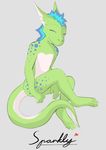  &lt;3 anthro blue_hair cute dragon hair happy male smile solo sparkly sparklythedragon spots 