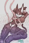  2017 anthro areola breasts camel_toe erect_nipples feline female lynx mammal miyu_lynx nintendo nipple_bulge nipples small_breasts smile snao solo star_fox tentacles video_games 