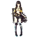  &gt;:( black_footwear black_gloves black_hair black_legwear black_skirt blush cartridge closed_mouth collared_shirt crossed_arms earphones eyebrows eyebrows_visible_through_hair fingerless_gloves frown full_body girls_frontline gloves gun heterochromia holding holding_gun holding_weapon jacket knee_pads long_hair looking_at_viewer lowlight_kirilenko multicolored_hair nose official_art orange_eyes pleated_skirt rifle ro635 ro635_(girls_frontline) shirt shoes skirt solo standing streaked_hair striped striped_legwear submachine_gun sweater_vest thighhighs torn_clothes torn_jacket torn_legwear transparent_background trigger_discipline v-shaped_eyebrows weapon white_hair yellow_eyes yellow_jacket 