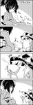  4koma check_translation comic commentary_request cup drinking greyscale hat highres japanese_clothes kimono kirisame_marisa kneeling monochrome shoujo_kitou-chuu tani_takeshi tea tea_ceremony touhou translation_request witch_hat yasaka_kanako yukkuri_shiteitte_ne 