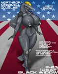  2017 aircraft airplane anthro barely_visible_genitalia big_breasts breasts english_text erect_nipples female green_eyes half-closed_eyes huge_breasts jet living_aircraft living_machine machine navel nipples not_furry nude pussy renthedragon smile solo standing stars_and_stripes subtle_pussy text united_states_of_america 