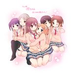  6girls blush hugging iizuka_yuzu ikeno_kaede multiple_girls noda_kotone sakura_trick shizuku_minami sitting_on_lap sonoda_yuu takayama_haruka yuri 