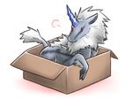  ambiguous_gender box canes-cm capcom cute dragon elder_dragon equine feral horn in_box in_container kirin mammal monster_hunter simple_background solo video_games white_background 
