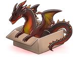  ambiguous_gender box canes-cm capcom crimson_fatalis cute dragon elder_dragon fatalis feral in_box in_container monster_hunter simple_background solo video_games white_background 