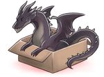  ambiguous_gender box canes-cm capcom cute dragon elder_dragon fatalis feral in_box in_container monster_hunter simple_background solo video_games white_background 