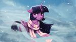  2017 alpha_channel clothed clothing equine feathered_wings feathers female feral friendship_is_magic fur hair horn looking_at_viewer mammal multicolored_hair my_little_pony outside paperdrop purple_feathers purple_fur scarf sky smile snow solo twilight_sparkle_(mlp) unicorn_horn winged_unicorn wings winter 