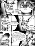  anthro comic disney dynoex english_text fur lagomorph mammal rabbit raccoon sloth text zootopia 