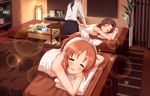  abe_nana blanket eyes_closed idolmaster idolmaster_cinderella_girls idolmaster_cinderella_girls_starlight_stage night orange_hair ponytail short_hair sleep 