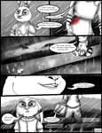  anthro blood comic disney dynoex english_text fur judy_hopps lagomorph mammal rabbit raccoon raining text zootopia 