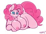  2017 anthro anthrofied areola belly big_breasts blue_eyes breasts earth_pony equine female friendship_is_magic hair horse mammal my_little_pony nipples overweight overweight_female pink_hair pinkie_pie_(mlp) pony simple_background skoon solo white_background 