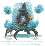  arthropod coral elemental english_text floating_limbs iguanamouth monster multi_eye multi_leg multi_limb text water 