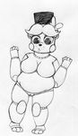  2016 animatronic anthro barely_visible_genitalia bear black_and_white breasts crossgender five_nights_at_freddy&#039;s five_nights_at_freddy&#039;s_2 hat inkyfrog machine male mammal monochrome nude pussy robot shortstack simple_background solo standing subtle_pussy top_hat toy_freddy_(fnaf) traditional_media_(artwork) video_games white_background 