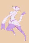  2016 anthro anthrofied breasts butt claws featureless_breasts female fur gomegapokemon half-closed_eyes mienshao nintendo nude pink_eyes pok&eacute;mon pok&eacute;morph purple_fur raised_leg raised_tail side_boob smile solo toe_claws video_games yellow_fur 