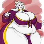  anthro big_breasts breasts clothed clothing dragon female hair horn huge_breasts hyper hyper_breasts loincloth morbidly_obese obese overweight sketch smile solo standing waltz 