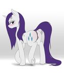  2017 absurd_res anatomically_correct anatomically_correct_pussy anearbyanimal animal_genitalia animal_pussy anus blue_eyes blush butt cutie_mark dock equine equine_pussy female feral friendship_is_magic hair half-closed_eyes hi_res horn mammal my_little_pony purple_hair pussy rarity_(mlp) smile solo unicorn 