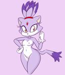  anthro bit-small blaze_the_cat blush breasts cat clothing feline female gloves mammal nipples nude pussy simple_background small_breasts solo sonic_(series) wide_hips 