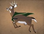  2016 antlers brown_fur cervine cloak clothing deer feathers feral fur horn male mammal solo tartii 