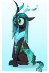  2019 changeling crown deusexequus equine fangs female feral friendship_is_magic gradient_background hair hole_(anatomy) horn insect_wings long_hair mammal my_little_pony queen_chrysalis_(mlp) sharp_teeth simple_background slit_pupils smile solo teeth tiara tongue tongue_out wings 