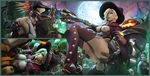  2girls 3d alternate_costume ass bisexual_(female) breasts cunnilingus hat hayseed_junkrat hetero highres jack-o'-lantern junkrat_(overwatch) large_breasts mercy_(overwatch) multiple_boys multiple_girls nipples oral overwatch pachimari paizuri penis pumpkin_reaper reaper_(overwatch) sex source_filmmaker symmetra_(overwatch) urbanator vampire_symmetra witch_hat witch_mercy 