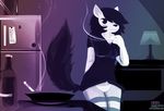  anthro askdirty big_breasts blush breasts canine caninefemale clothing dirtyscoundrel female fur hairlong_hair mammal panties smoking underwear wolf 