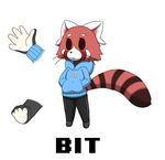  bit-small bit_gag clothing cute english_text gag hoodie leggings legwear male mammal model_sheet paws red_panda short small_(disambiguation) solo text 