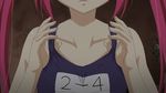  1girl animated animated_gif cthugha_(nyaruko-san) female haiyore!_nyaruko-san red_hair school_swimsuit swimsuit undressing 