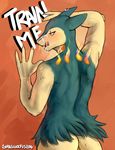  2017 anthro butt cum digital_media_(artwork) fur iron_artist male nintendo open_mouth pok&eacute;mon simple_background siriuswolfus solo tongue typhlosion video_games 