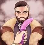  2boys arthur_maxson beard blush facial_hair fallout kiricloud male_focus multiple_boys muscle scar sex_toy sole_survivor_(male) solo_focus tagme yaoi 