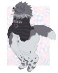 anthro big_butt bottomless butt canid canine canis clothed clothing collar domestic_dog female hi_res mammal nirvana solo spiked_collar spikes sweater thick_thighs topwear topwear_only wide_hips wobbybones
