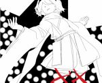  1other androgynous belt cocopalm cowboy_shot hairband leg_ribbon len&#039;en long_sleeves other_focus outstretched_arms parted_lips red_ribbon ribbon scarf short_hair shorts sketch solo spot_color spread_arms wide_sleeves zuifeng_tenkai 