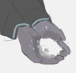  1other absurdres arknights doctor_(arknights) gloves grey_gloves highres long_sleeves simple_background sketch snow snow_in_hand solo wawamachi_(wawamachis) white_background 