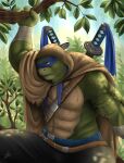 absurd_res anthro arm_tattoo bakameganekko biceps green_body hi_res katana leonardo_(tmnt) male melee_weapon muscular muscular_anthro muscular_male reptile scales scalie solo sword tattoo teenage_mutant_ninja_turtles teenage_mutant_ninja_turtles_(2014) turtle weapon