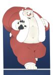 2023 anthro bear belly big_belly black_nose blush bottomwear christmas christmas_clothing christmas_headwear clothing costume haoming hat headgear headwear hi_res holidays humanoid_hands kemono male mammal moobs navel overweight overweight_male pants polar_bear santa_claus santa_costume santa_hat simple_background solo ursine