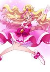  :d absurdres bad_id bad_pixiv_id blonde_hair blue_eyes blush boots choker cure_flora dress earrings eyelashes flower flower_earrings frilled_dress frills gloves go!_princess_precure gradient gradient_background gradient_hair hair_ornament half_updo happy haruno_haruka high_heel_boots high_heels highlights highres jewelry long_hair long_legs looking_at_viewer magical_girl multicolored_hair open_mouth pink pink_background pink_dress pink_hair pink_ribbon precure puffy_sleeves ribbon sharumon smile solo streaked_hair tiara two-tone_hair white_background white_gloves 