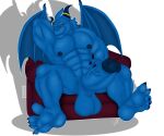 5_toes 6:5 abs absurd_res alpha_channel anthro balls big_balls big_penis blue_body blue_dragon_(character) blue_dragon_(series) blue_skin chair dragon erection feet furniture genitals hi_res humanoid humanoid_feet humanoid_genitalia humanoid_penis luisdawolf male muscular nipples on_chair pecs penis plantigrade sitting sitting_on_chair soles solo toes