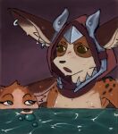 anthro bathing battlehusk blizzard_entertainment breasts canid clothed clothing duo female female/female glubo gublo hi_res mammal partially_clothed sauna small_breasts vulpera warcraft wet