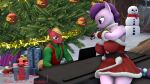 16:9 3d_(artwork) anthro big_macintosh_(mlp) christmas christmas_clothing christmas_present christmas_tree clothing digital_media_(artwork) duo female friendship_is_magic gift hasbro holidays looking_at_another male male/female my_little_pony plant robertwtf snow snowman source_filmmaker sugar_belle_(mlp) tree widescreen