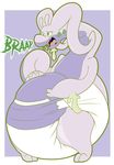  ambiguous_gender belly big_belly burping diaper goodra hand_on_stomach nintendo pok&eacute;mon thick_thighs video_games xepher777 