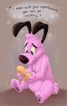 2017 canine cartoon_network courage courage_the_cowardly_dog digital_media_(artwork) dog fur male mammal orlandofox pink_fur simple_background sitting solo 