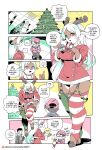 anthro antlers biped blush breasts christmas christmas_tree clothed clothing comic deer dialogue english_text eyelashes eyewear female fur glasses hair hi_res holidays hooves horn human legwear male mammal manga name_tag new_world_deer plant pupils reindeer shepherd0821 speech_bubble text thick_thighs thigh_highs thought_bubble tree url