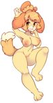  4_fingers animal_crossing anthro areola armpits blush breasts canine dog female green_eyes isabelle_(animal_crossing) mammal navel nintendo nipples nude open_mouth pussy raikissu shih_tzu video_games 