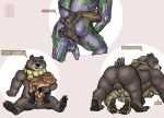 2024 absurd_res anal anal_penetration anus baby_bear_(puss_in_boots) balls bear claws climbing colored digital_media_(artwork) dreamworks duo felid feline foreskin front_view garo_(artist) genitals hi_res male male/male mammal multiple_poses papa_bear_(puss_in_boots) pawpads paws penetration penis pose puss_in_boots_(character) puss_in_boots_(dreamworks) raised_tail rear_view scarf shaded simple_background sitting size_difference speech_bubble spread_legs spreading tail