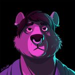  80s animated austin_(night_physics) bear bust_(disambiguation) clothed clothing ear_piercing facial_piercing jefflaclede male mammal nose_piercing piercing solo 