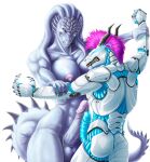 absurd_res anthro balls breasts dragon duo frottage genitals gynomorph hi_res horn humanoid_genitalia humanoid_penis intersex intersex/male machine male mohawk muddytiger muscular myrxa penile penis rangstrom reptile robot scalie sex size_difference warforged