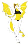  anthro bourbon_(artist) clothed clothing dragon female horn looking_at_viewer overweight smile solo wings 