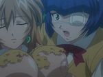  00s 2girls animated animated_gif blue_hair breasts eyepatch ikkitousen large_breasts multiple_girls ryomou_shimei sonsaku_hakufu 